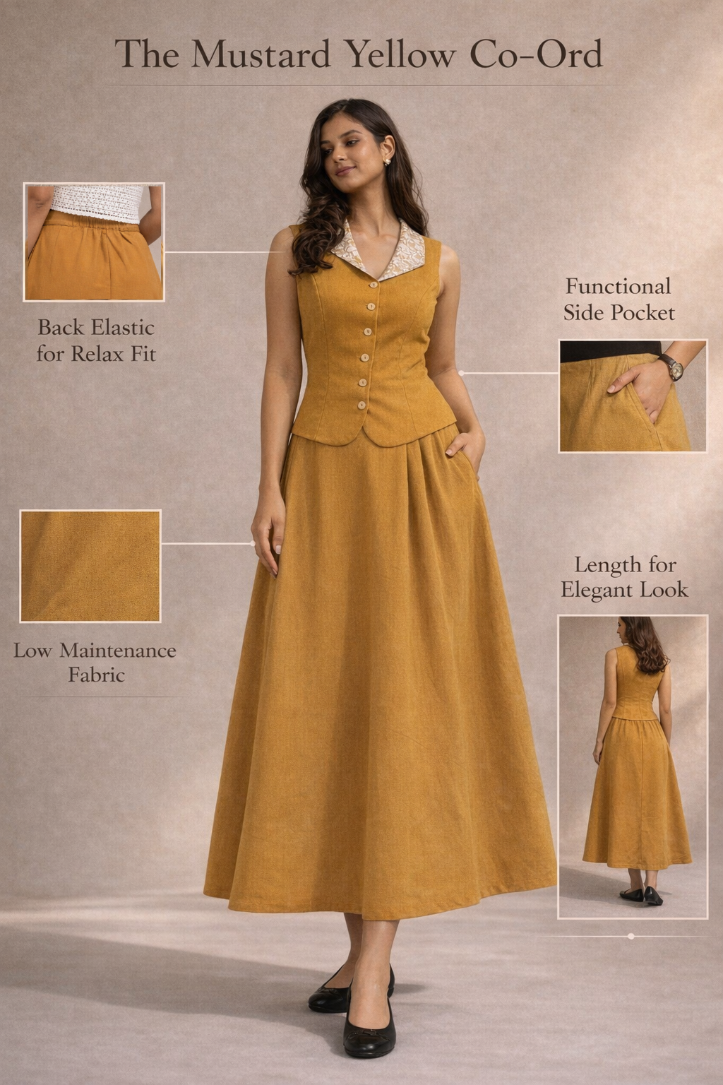 Side Pleated Skirt