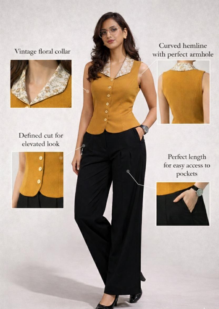 Floral Collar Waistcoat