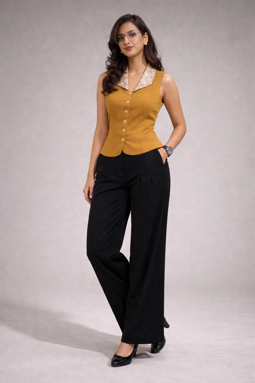 Floral Collar Waistcoat