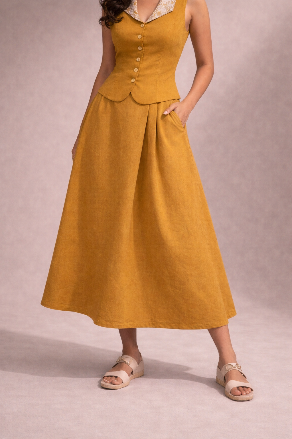 Side Pleated Skirt
