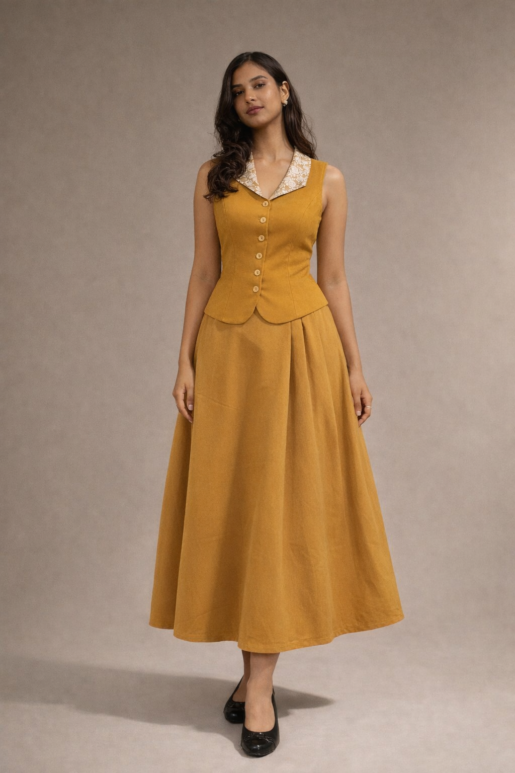 Side Pleated Skirt
