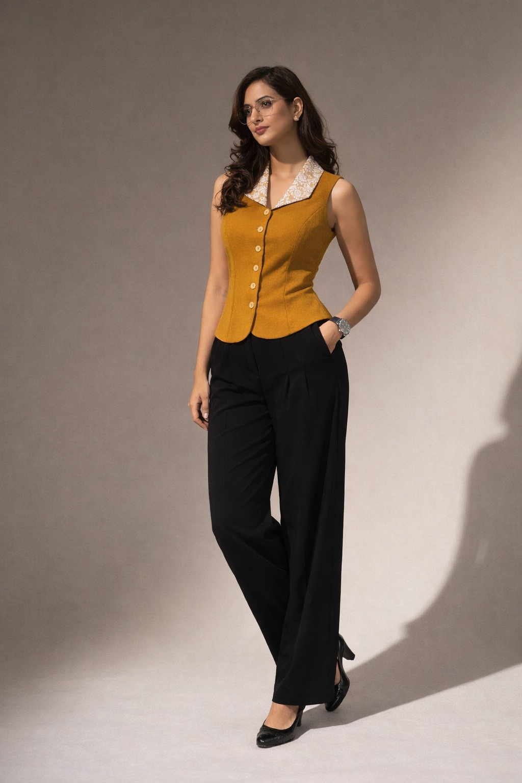 Floral Collar Waistcoat