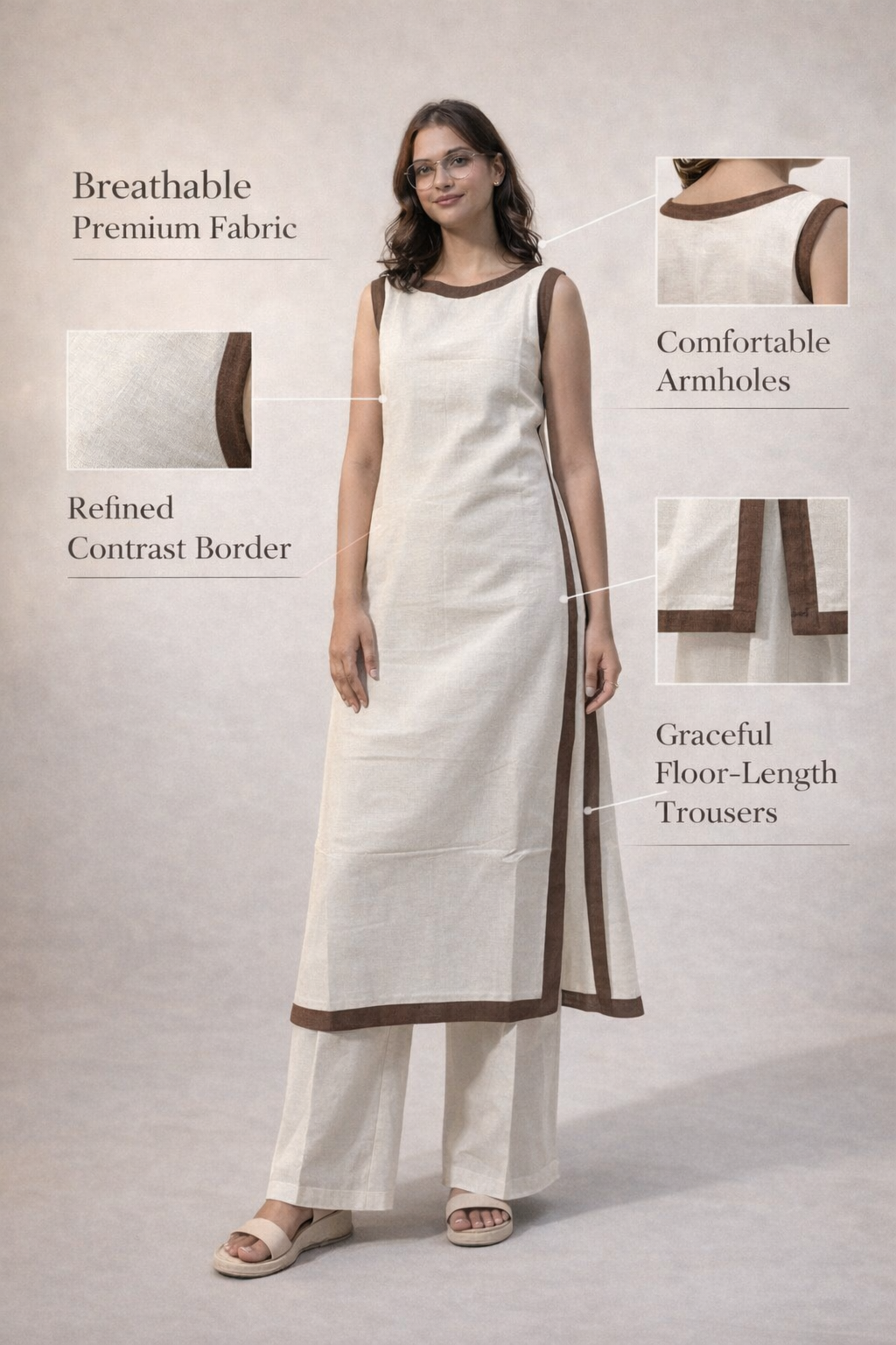 Border Style Kurta Set